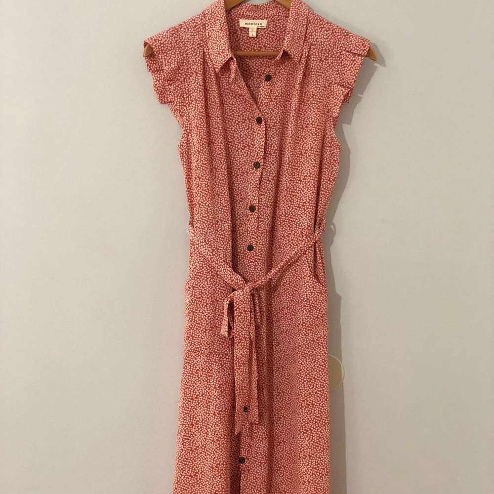 Red/brown dress mid shin length